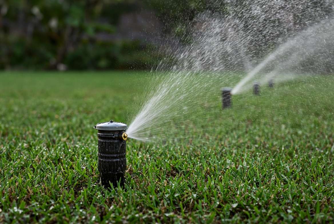 Irrigation system in a maintained lawn