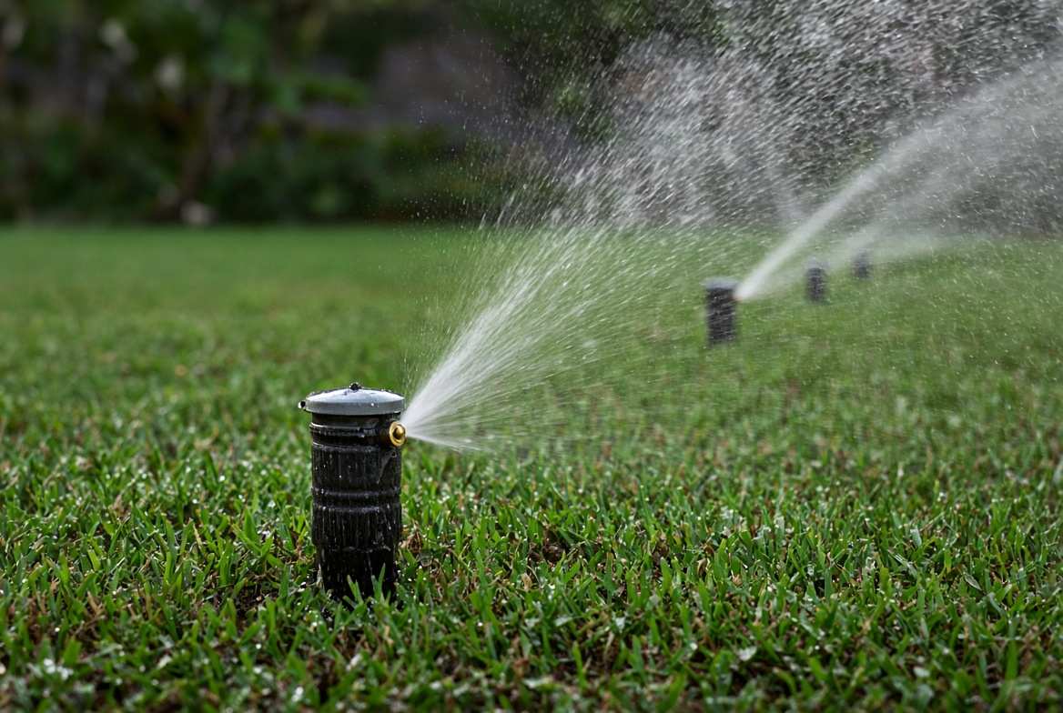 Irrigation system in a maintained lawn